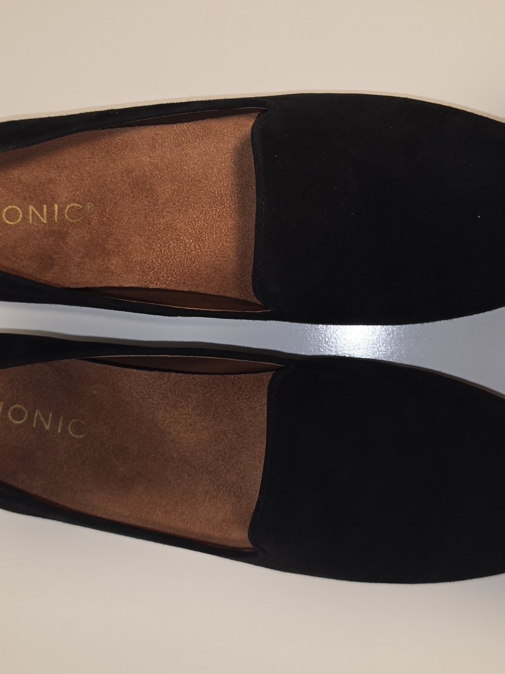 Vionic Black Suede Slip-On Flats - Picture 7 of 9